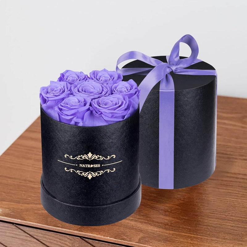 NATROSES Preserved Light Purple Roses in a Box - Image 3